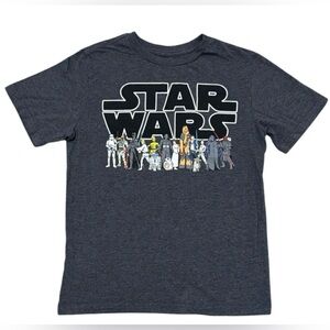 Star Wars, Short-Sleeve T-Shirt, Grey, Size 10/12 US Kids Black Action Figures